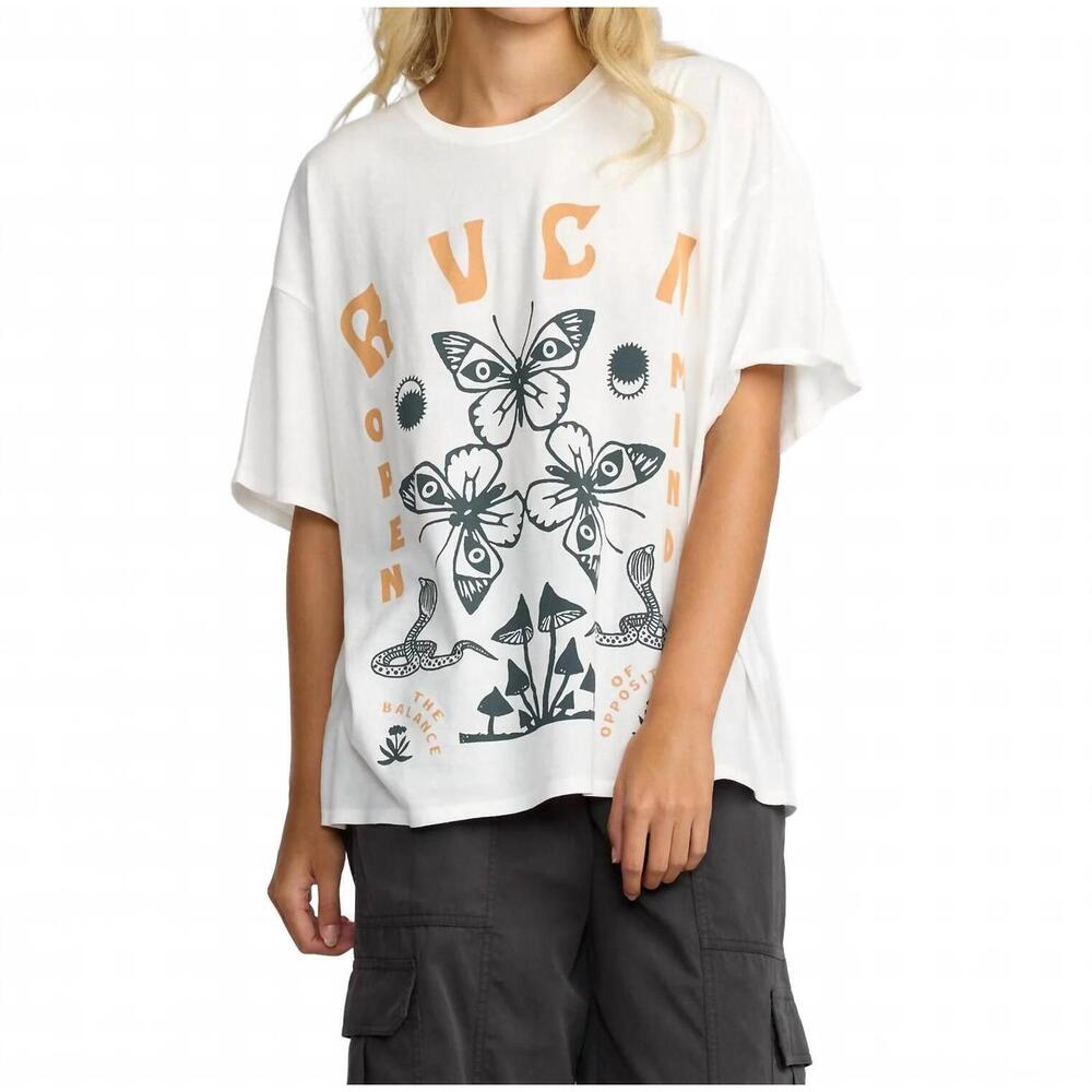 NEW RVCA women's baggie tee ii in vintage white